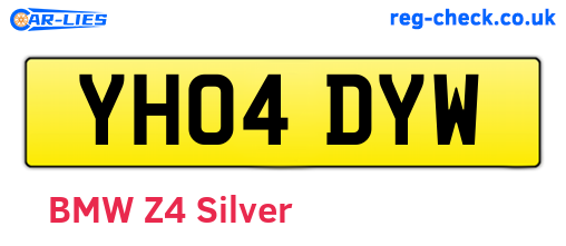 YH04DYW are the vehicle registration plates.