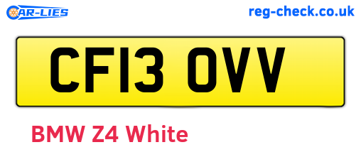 CF13OVV are the vehicle registration plates.