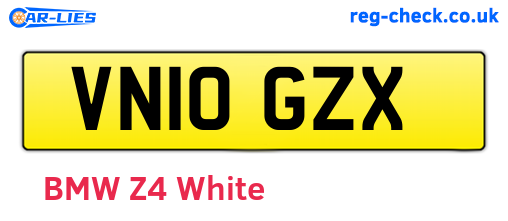 VN10GZX are the vehicle registration plates.