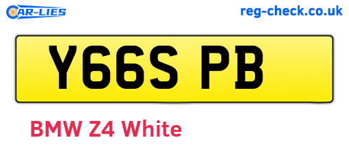 Y66SPB are the vehicle registration plates.