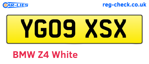 YG09XSX are the vehicle registration plates.