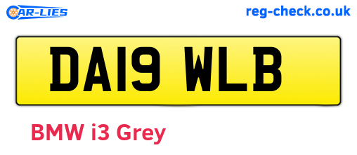 DA19WLB are the vehicle registration plates.