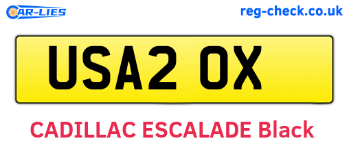 USA20X are the vehicle registration plates.
