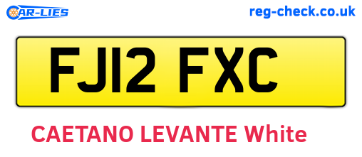FJ12FXC are the vehicle registration plates.