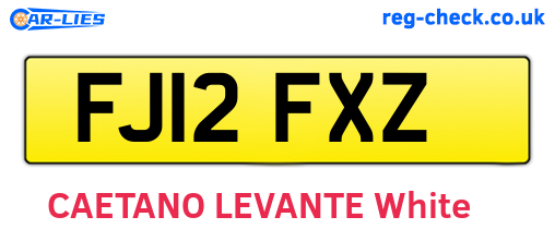 FJ12FXZ are the vehicle registration plates.