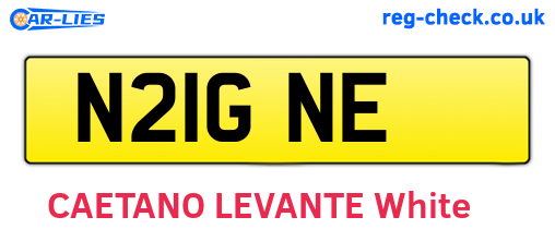 N21GNE are the vehicle registration plates.