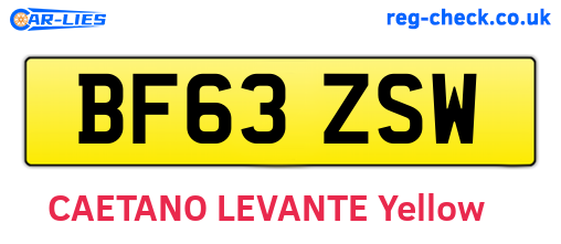BF63ZSW are the vehicle registration plates.