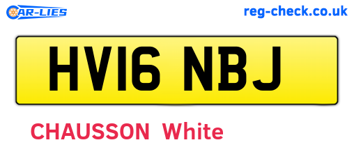 HV16NBJ are the vehicle registration plates.