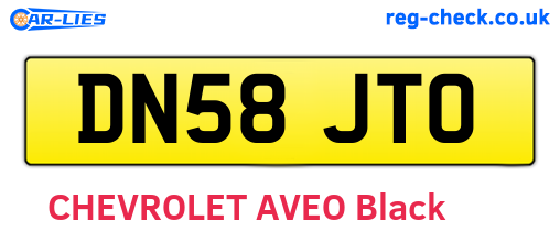 DN58JTO are the vehicle registration plates.