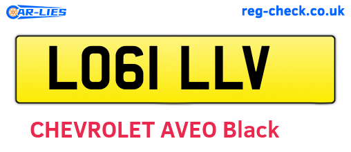 LO61LLV are the vehicle registration plates.