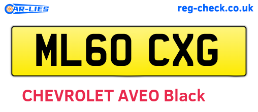 ML60CXG are the vehicle registration plates.