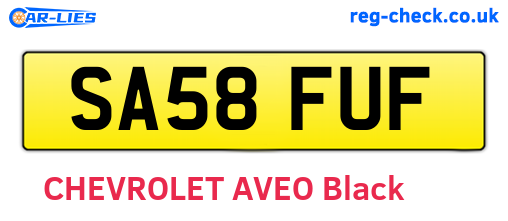 SA58FUF are the vehicle registration plates.