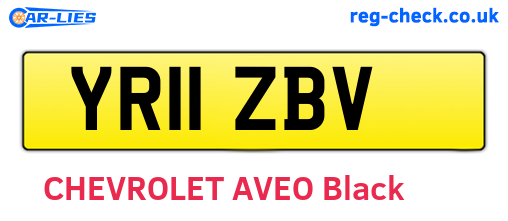 YR11ZBV are the vehicle registration plates.