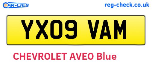 YX09VAM are the vehicle registration plates.