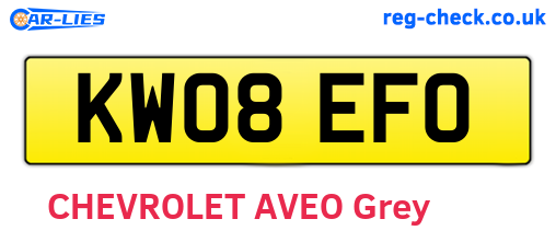 KW08EFO are the vehicle registration plates.