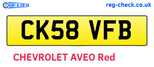 CK58VFB are the vehicle registration plates.