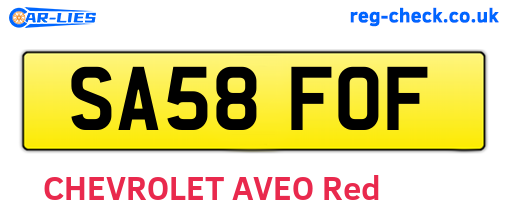 SA58FOF are the vehicle registration plates.
