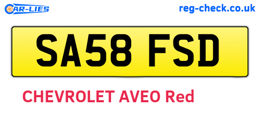 SA58FSD are the vehicle registration plates.
