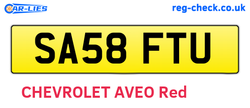 SA58FTU are the vehicle registration plates.