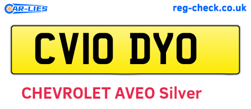 CV10DYO are the vehicle registration plates.
