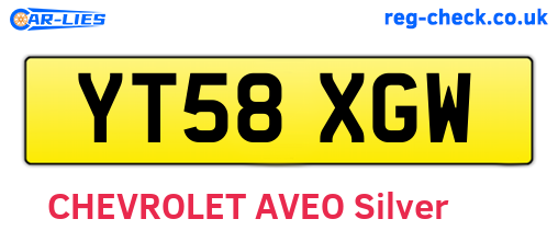 YT58XGW are the vehicle registration plates.