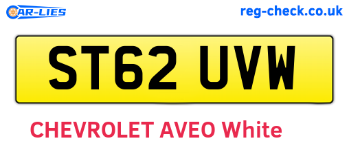 ST62UVW are the vehicle registration plates.