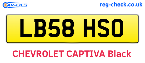 LB58HSO are the vehicle registration plates.