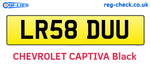 LR58DUU are the vehicle registration plates.