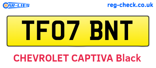 TF07BNT are the vehicle registration plates.