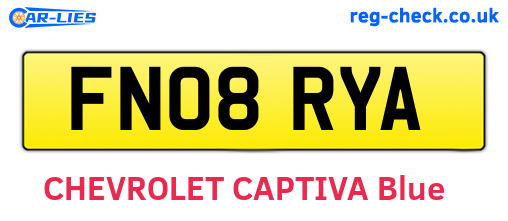 FN08RYA are the vehicle registration plates.