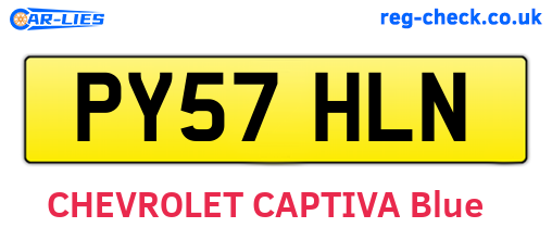 PY57HLN are the vehicle registration plates.