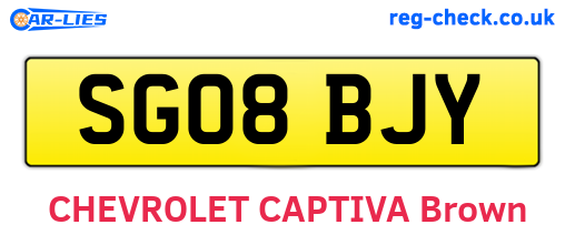 SG08BJY are the vehicle registration plates.
