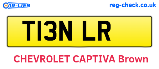 T13NLR are the vehicle registration plates.