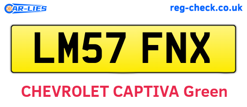 LM57FNX are the vehicle registration plates.