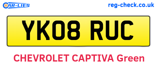 YK08RUC are the vehicle registration plates.