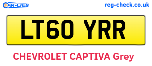 LT60YRR are the vehicle registration plates.