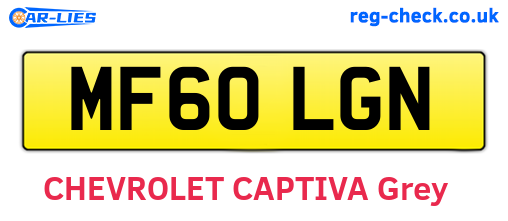 MF60LGN are the vehicle registration plates.