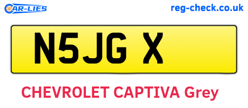 N5JGX are the vehicle registration plates.