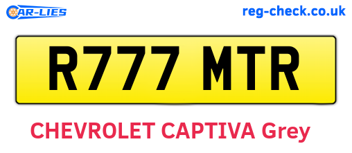 R777MTR are the vehicle registration plates.