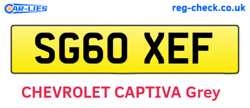 SG60XEF are the vehicle registration plates.