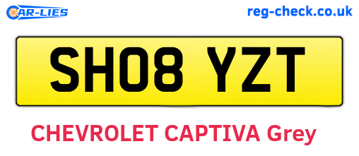 SH08YZT are the vehicle registration plates.