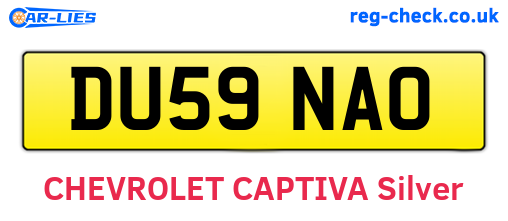 DU59NAO are the vehicle registration plates.