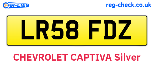 LR58FDZ are the vehicle registration plates.