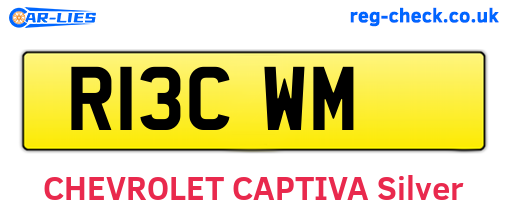 R13CWM are the vehicle registration plates.