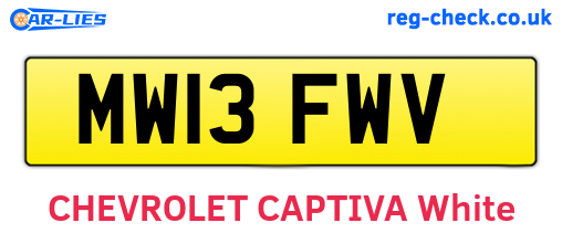 MW13FWV are the vehicle registration plates.