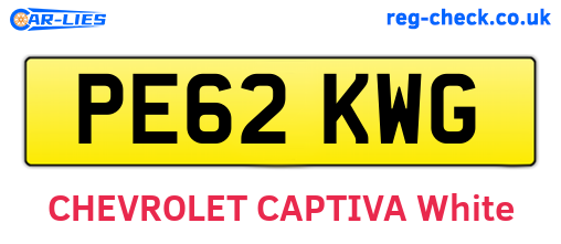 PE62KWG are the vehicle registration plates.