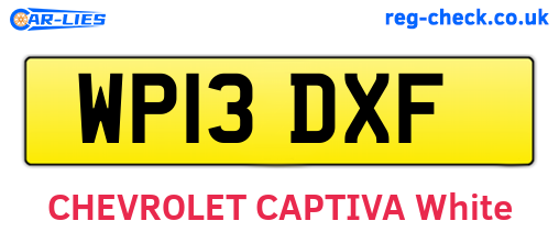 WP13DXF are the vehicle registration plates.