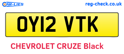 OY12VTK are the vehicle registration plates.