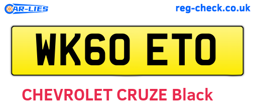 WK60ETO are the vehicle registration plates.