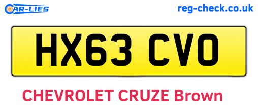 HX63CVO are the vehicle registration plates.
